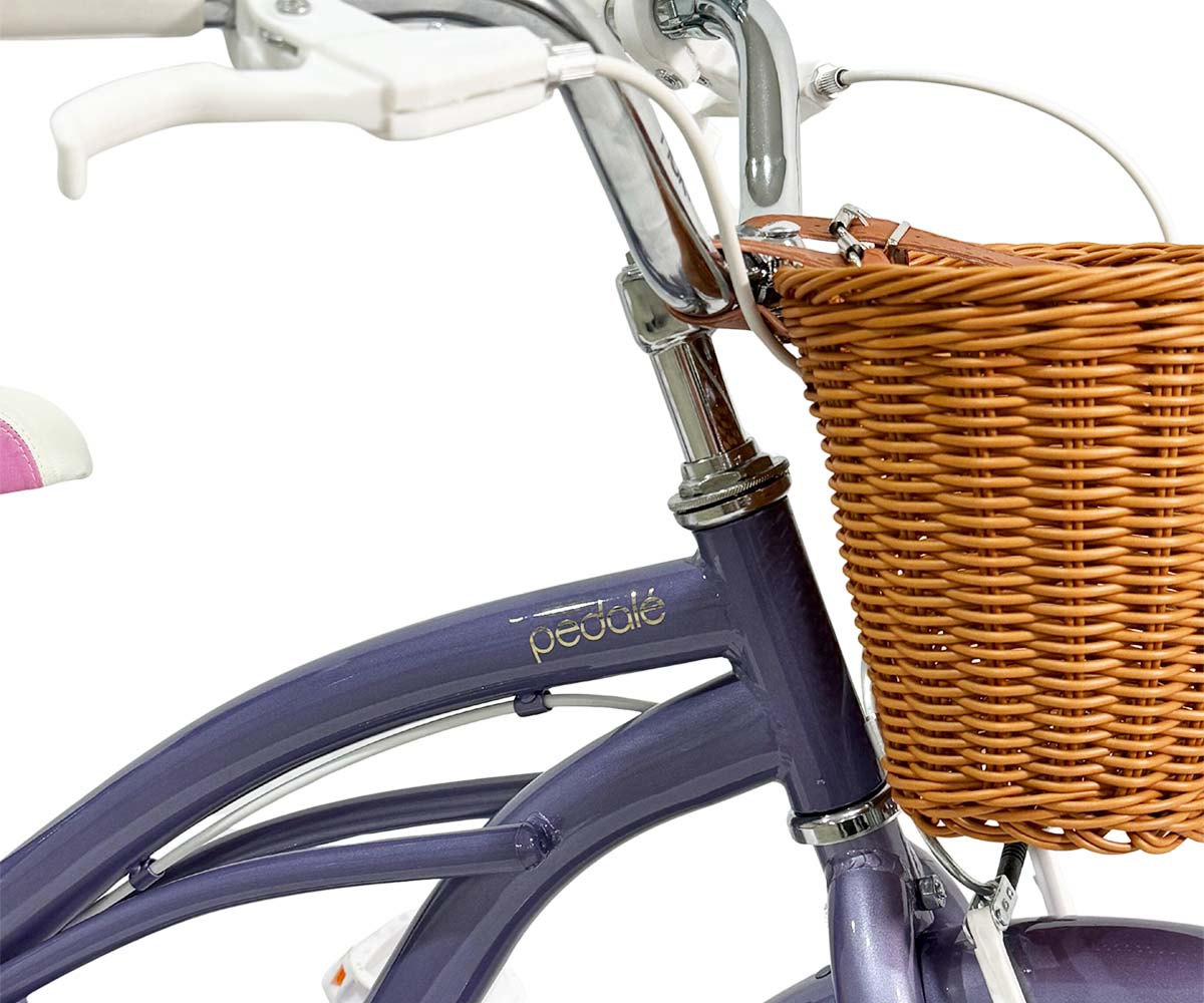 Bicicleta Infantil para Niña Rodado 16 Pedalé Classic Color morado con canasta