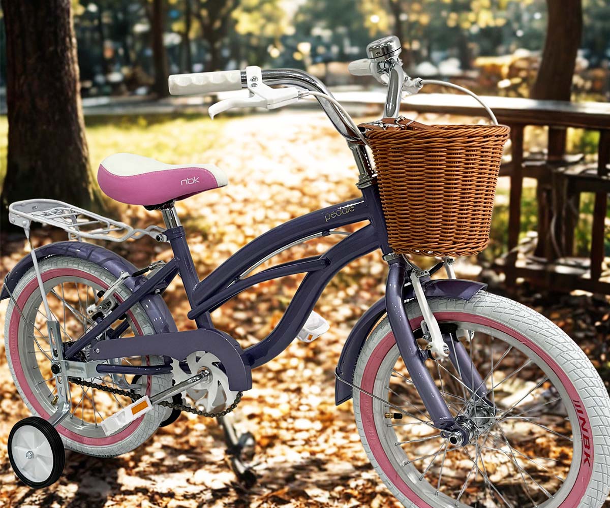 Bicicleta Infantil para Niña Rodado 16 Pedalé Classic Color morado con canasta