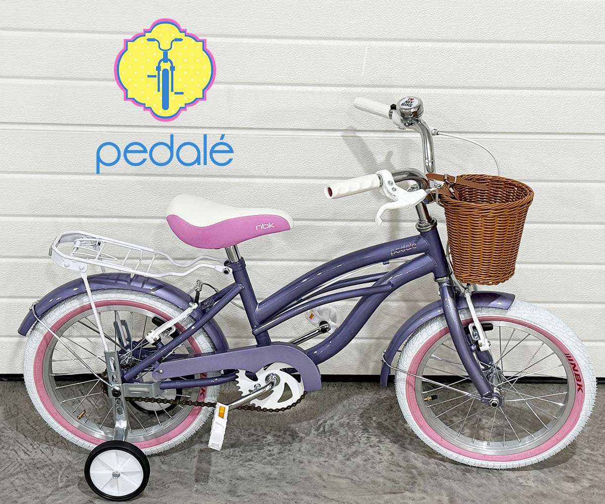 Bicicleta Infantil para Niña Rodado 16 Pedalé Classic Color morado con canasta