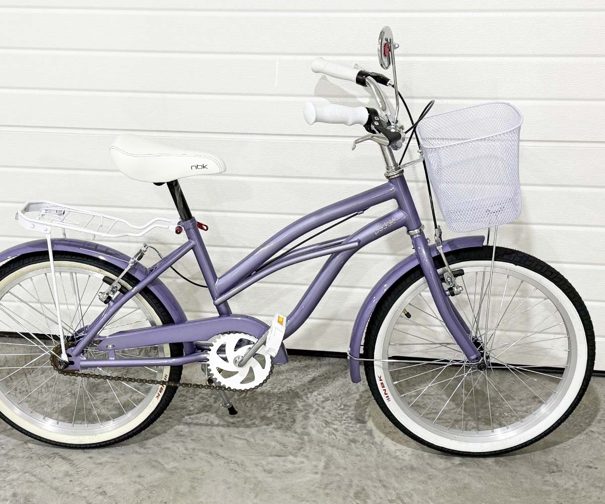 Bicicleta Infantil para Niña Rodado 20 Pedalé Modelo Classic Color lila con canasta