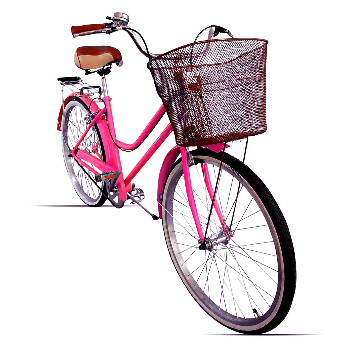 Bicicleta Rodado 26 Modelo Vintage Pedalé con Canasta para Mujer color fucsia