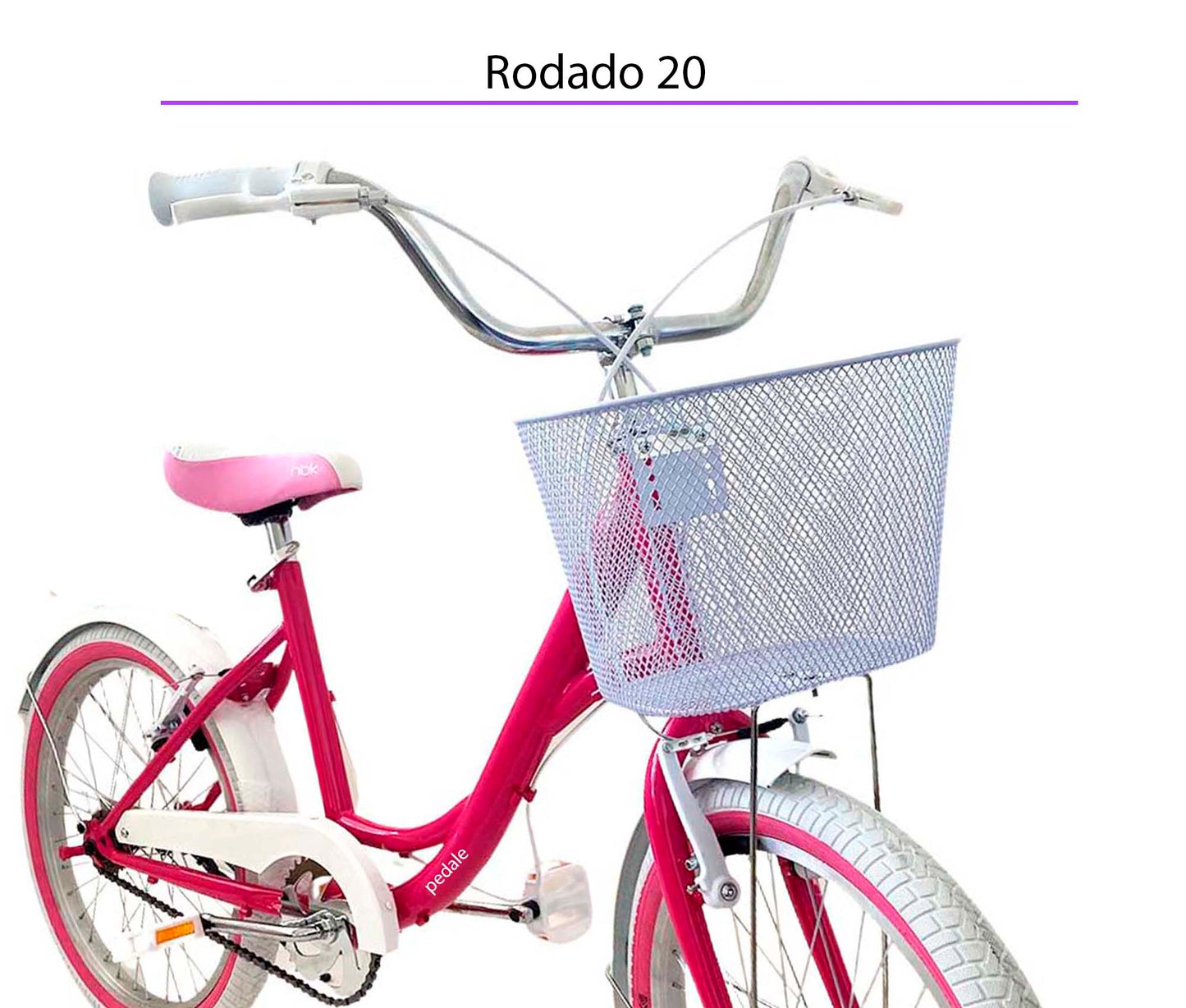 Bicicleta Para Niña Rodado 20 Infantil Pedalé Mod. BonBon Rosa