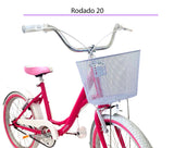 Bicicleta Para Niña Rodado 20 Rosa Infantil Pedalé Rosa