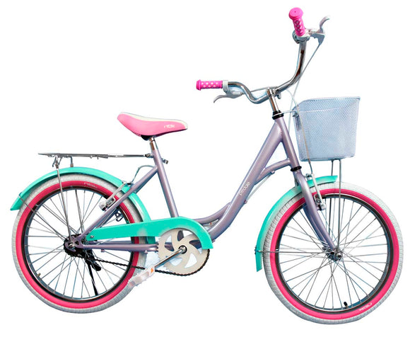 Bicicleta Para Niña Rodado 20 Rosa Infantil Pedalé Lila