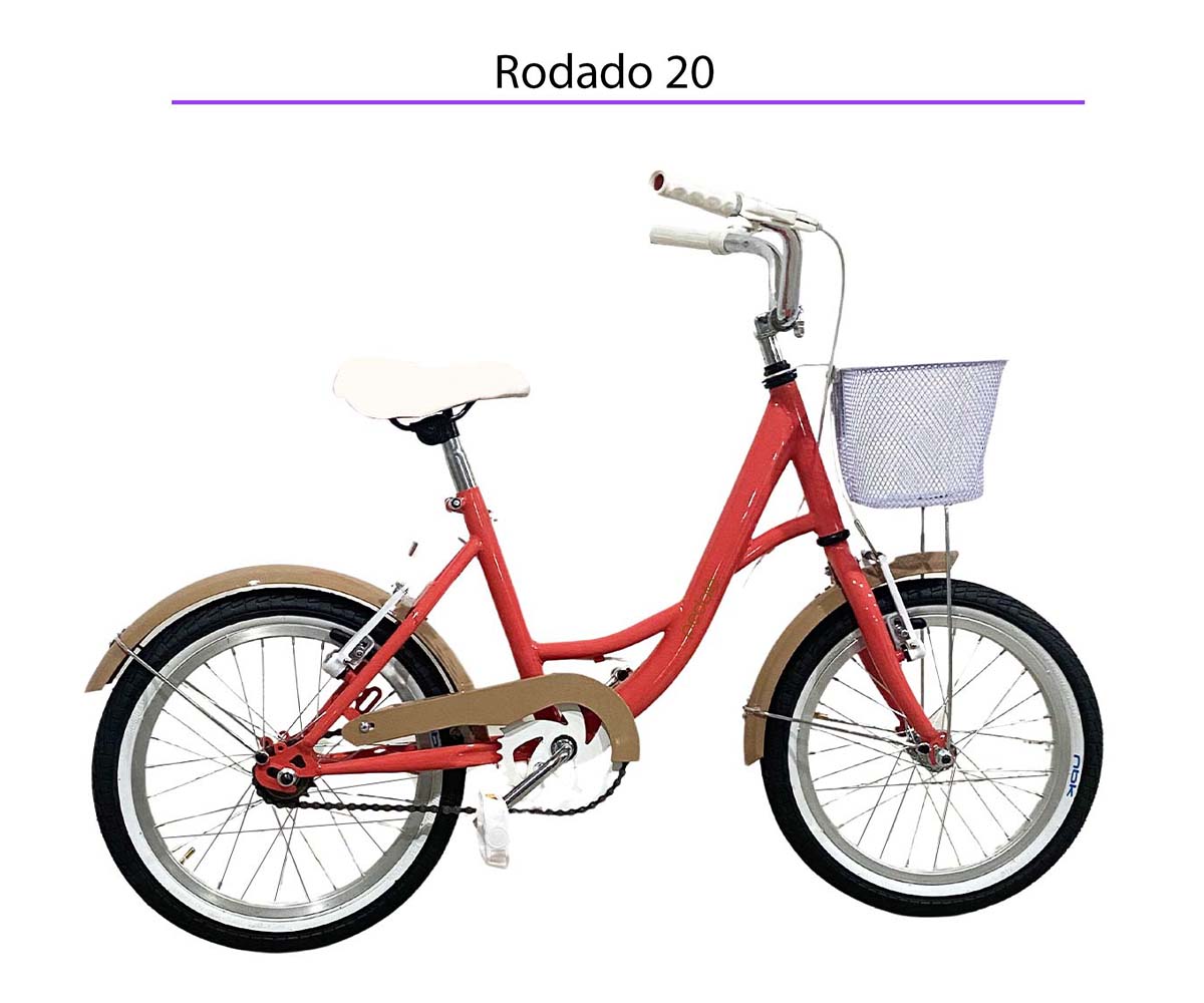 Bicicleta Para Niña Rodado 20 Infantil Pedalé Salmón