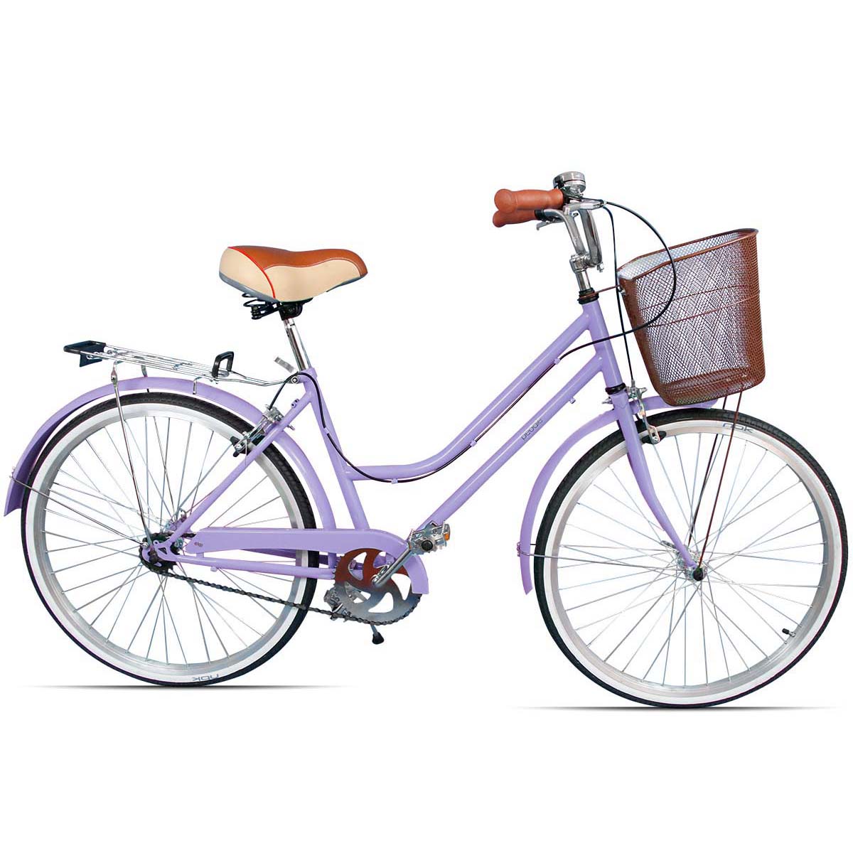 Bicicleta Rodado 26 Modelo Vintage Pedalé con Canasta para Mujer color lila