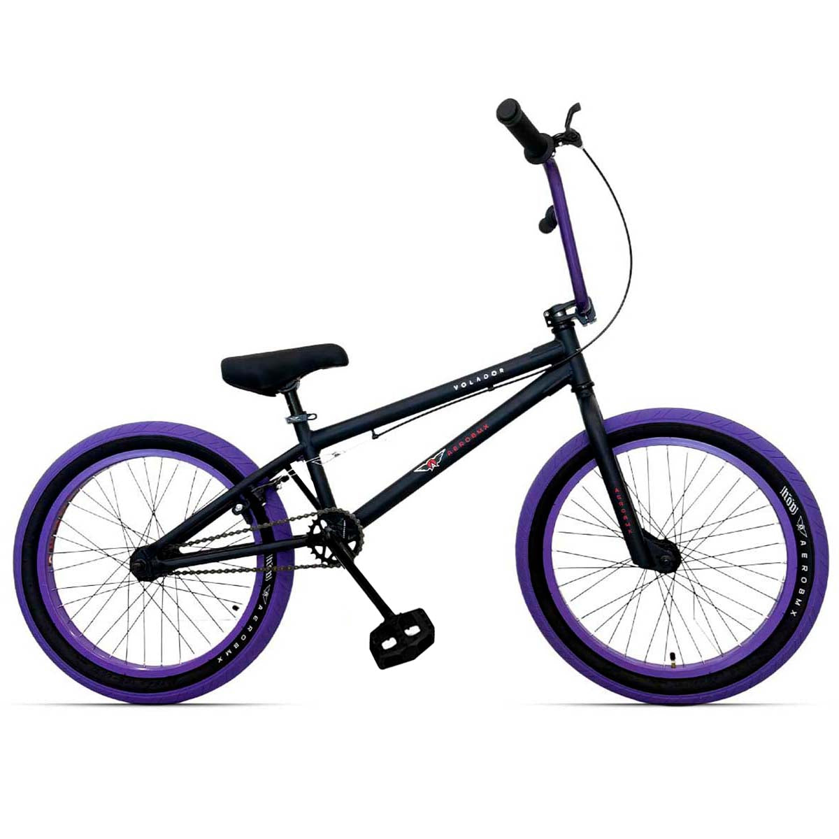 Bicicleta Bmx Aerobmx Volador Centro Americano Rodado 20 color negro-morado