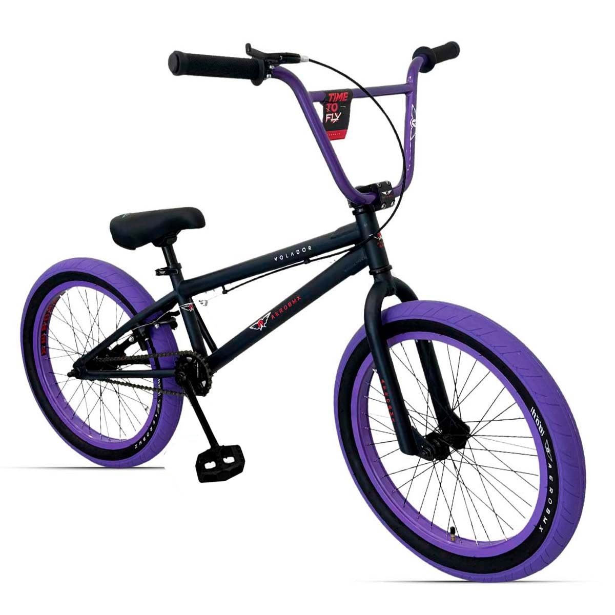 Bicicleta Bmx Aerobmx Volador Centro Americano Rodado 20 color negro-morado