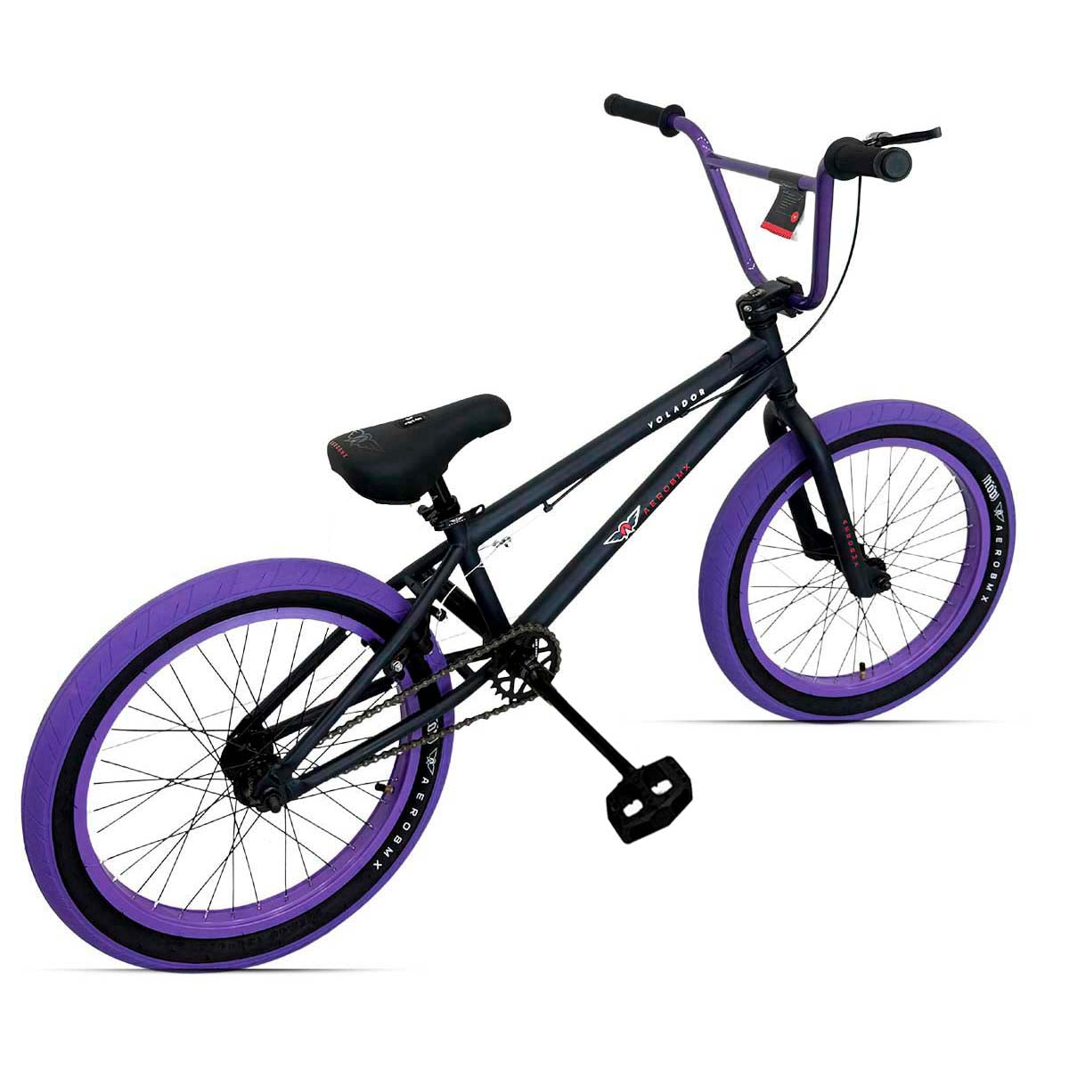 Bicicleta Bmx Aerobmx Volador Centro Americano Rodado 20 color negro-morado