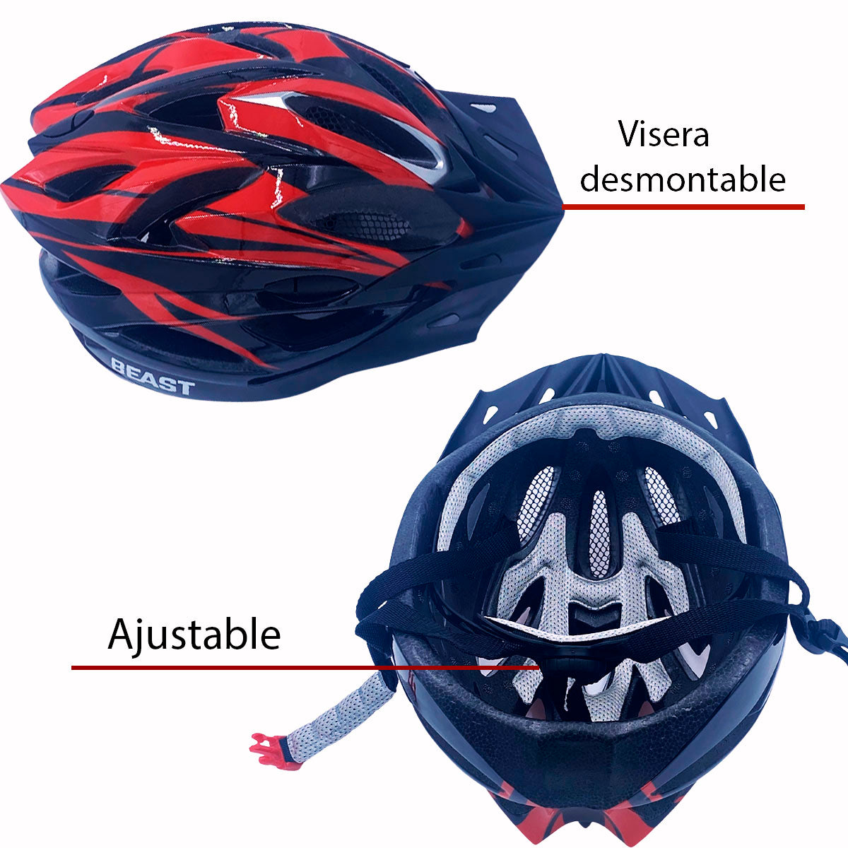 Casco De Bicicleta Para Adulto Beast Mtb Con Visera