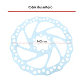 Caliper Y Rotor Freno De Disco Mecánico Delantero Beast 160mm
