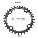 Monoplato Redondo 104 Bcd Multiplicación Mtb 32t Beast