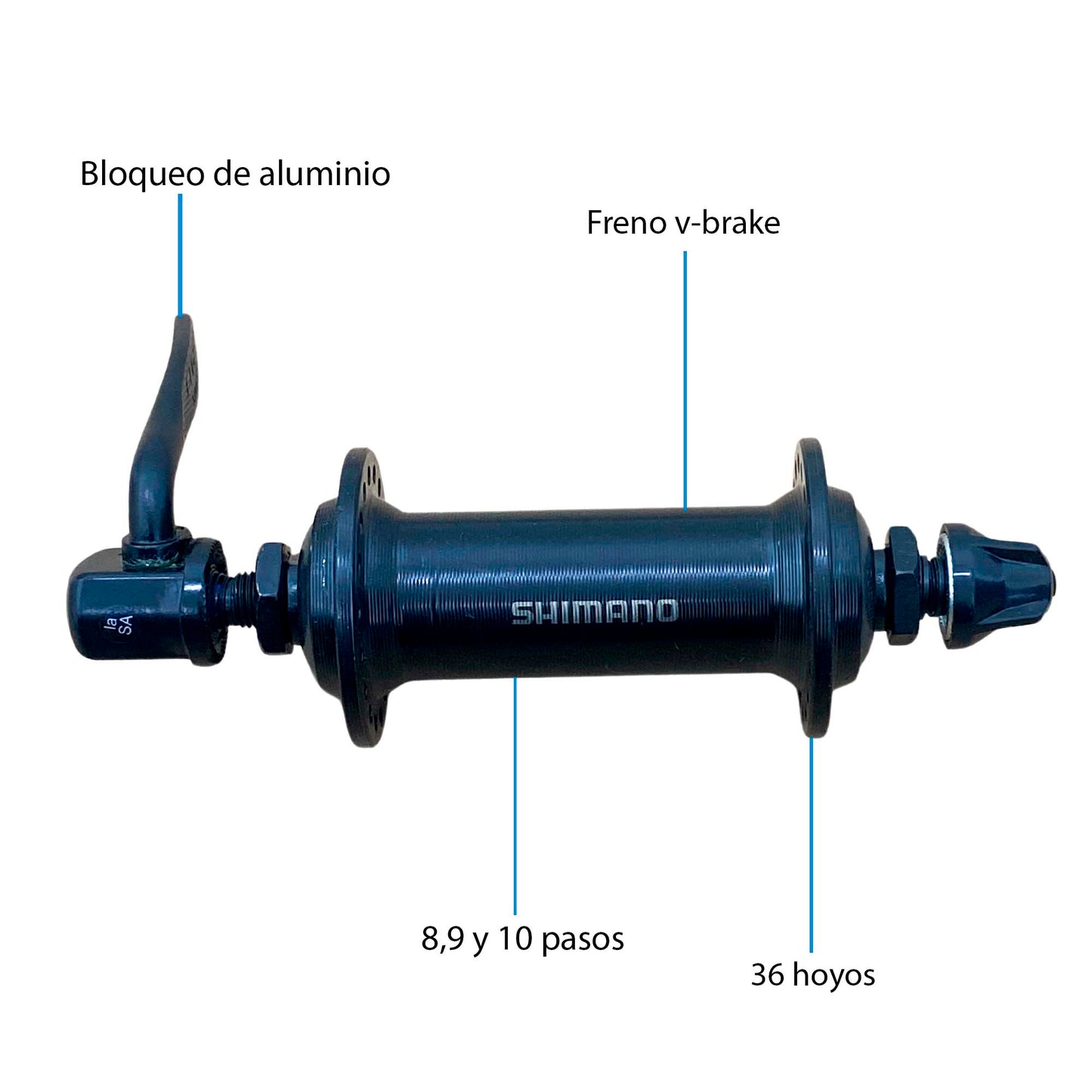 Maza Delantera Shimano Tourney Tx-500 V Brake 8/9/10 Velocidades