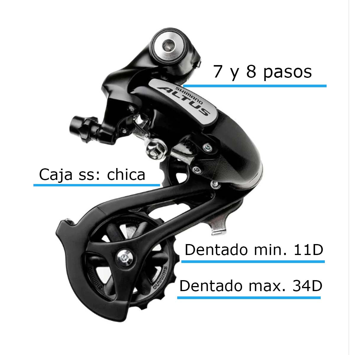 Cambio Trasero Desviador Shimano Altus Rd-m310 7 Y 8 Pasos