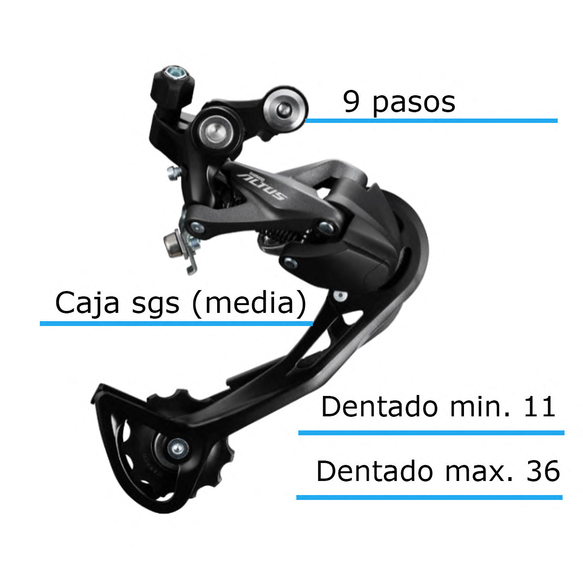 Cambio Trasero Desviador Shimano Altus Rd-m2000 9 Pasos