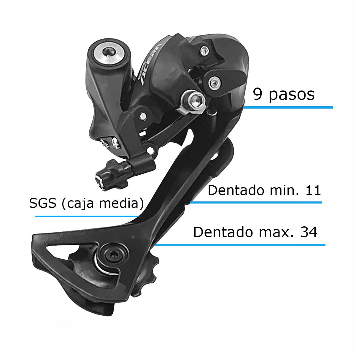 Cambio Trasero Desviador Shimano Acera Rd-t3000 9 Pasos