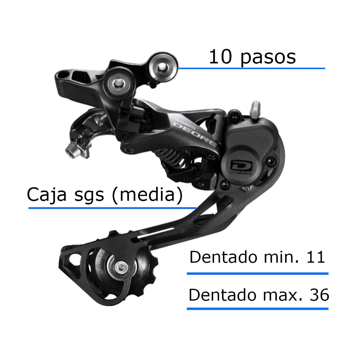 Cambio Trasero Desviador Shimano Deore Rd m6000 10 Pasos Pedal