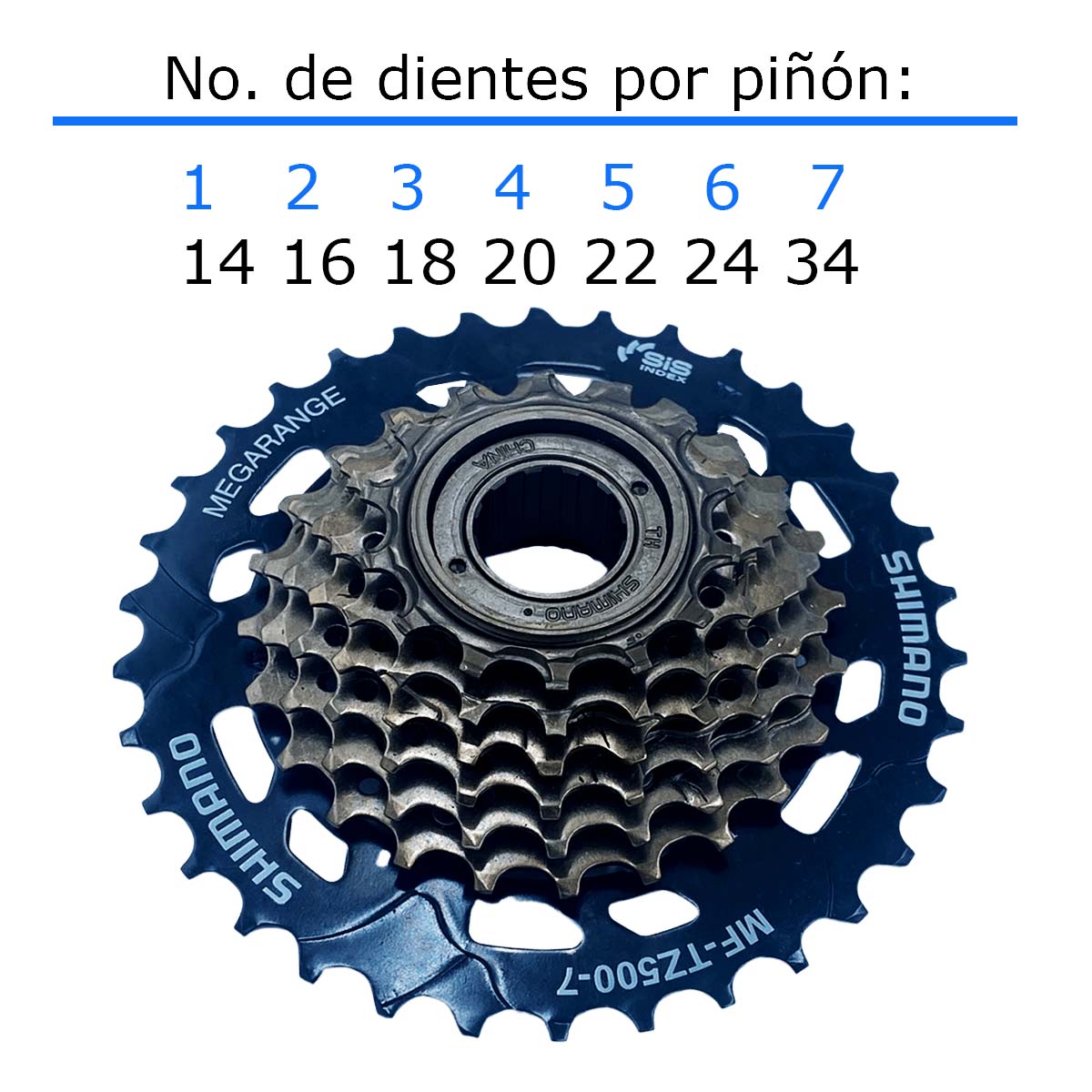 Piñon shimano megarange online 7 velocidades